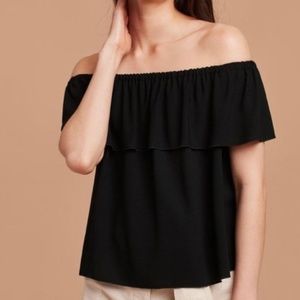 Aritzia Wilfred Promener Off The Shoulder Blouse Black Size